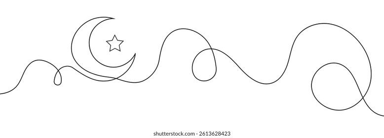 moon line editable stroke line, continuous one line drawing teamwork icons concept. single line vector illustration, civil society.
