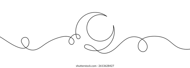 moon line editable stroke line, continuous one line drawing teamwork icons concept. single line vector illustration, civil society.