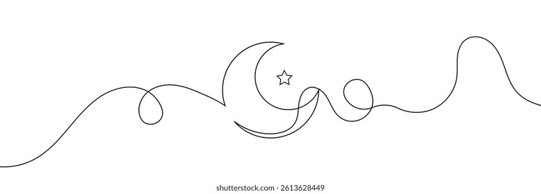 moon line editable stroke line, continuous one line drawing teamwork icons concept. single line vector illustration, civil society.
