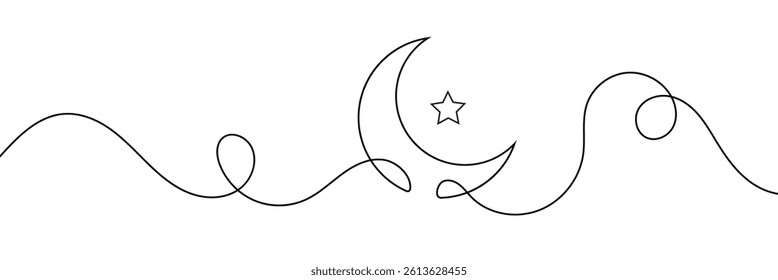 moon line editable stroke line, continuous one line drawing teamwork icons concept. single line vector illustration, civil society.