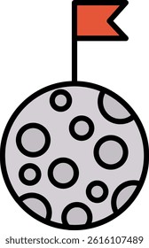 Moon Line Filled Vector Icon Design