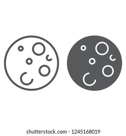 Moon line and glyph icon, space and astronomy, satellite sign, vector graphics, a linear pattern on a white background, eps 10.
