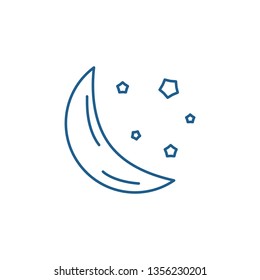 Moon line icon concept. Moon flat  vector symbol, sign, outline illustration.