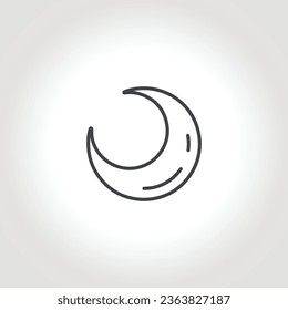 moon line icon. half moon isolated line icon