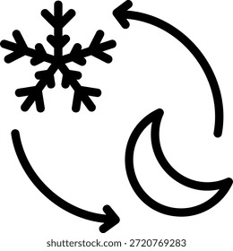 Vector de ilustración de icono de línea de luna