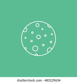 Moon Line Icon On Green Background