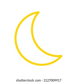 Moon line icon on the white background. Vector illustration.