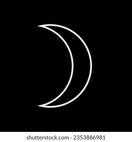 Moon line icon. Sickle lunar phase of crescent Moon. Vector Illustration