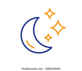 Moon line icon. Sleep rest sign. Night lunar symbol. Colorful thin line outline concept. Linear style moon icon. Editable stroke. Vector