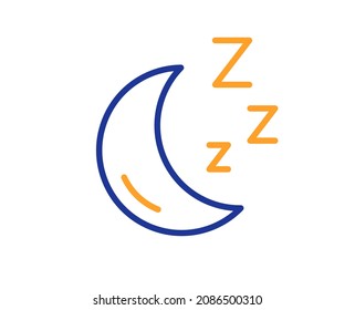 Moon line icon. Sleep zzz sign. Night lunar symbol. Colorful thin line outline concept. Linear style moon icon. Editable stroke. Vector