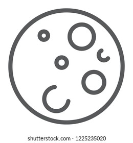 Moon line icon, space and astronomy, satellite sign, vector graphics, a linear pattern on a white background, eps 10.