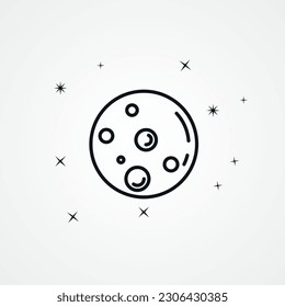 Moon line icon. Moon web linear icon.