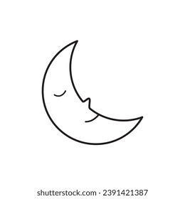  Moon line icons. Stroke object. Linear signs.  For web apps and mobile. 