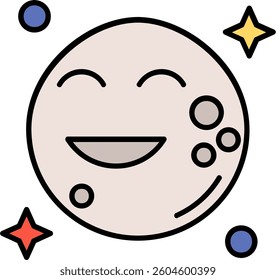 Moon Line vector Icon Design