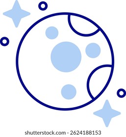 Moon Line vector Icon Design