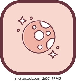 Moon Line vector Icon Design