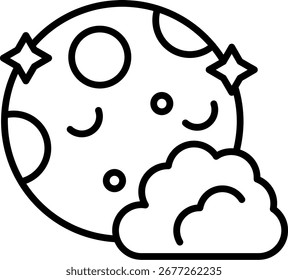 Línea de la luna Vector Icon Design