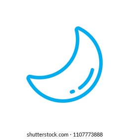 Moon line vector icon. Symbol from set Icons for your interface. Isolated on white background