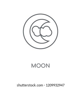 Moon linear icon. Moon concept stroke symbol design. Thin graphic elements vector illustration, outline pattern on a white background, eps 10.