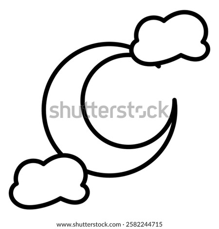 Moon and a little cloudy