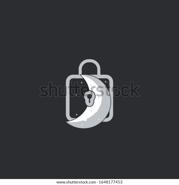 moon lock logo icon
design