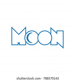 Moon Logo 02 With Beautiful Font