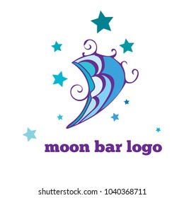 moon logo for bar, cafe as sign, vector illustration, icon