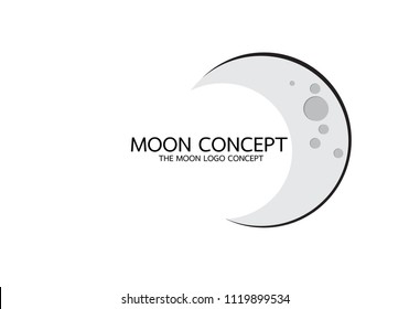 Moon logo concept icon illustration isolated vector sign symbol.EPS 10.