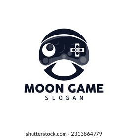 Moon Logo, Crescent Star And Moon Design, Vector Modern Luxury Elegant, Icon Template Game