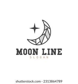 Logotipo Moon, Diseño Crescent Star And Moon, Elegante Vector Moderno De Lujo, Juego De Plantilla De Icono