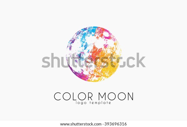 Moon logo design. Color moon. Cosmic logo. Space\
logo. Creative logo\
design.