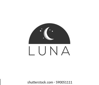 Moon logo design, creative moon logo, night logo.