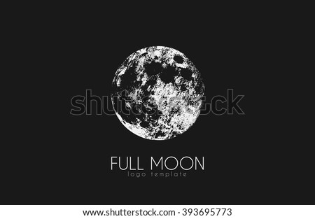 Moon logo design. Creative moon logo. Night logo. Full moon.