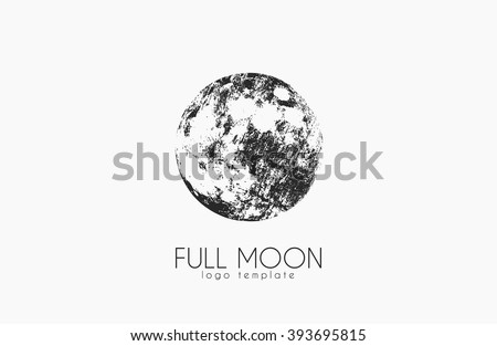 Moon logo design. Creative moon logo. Night logo. Full moon.