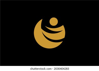 Moon Logo Design. Halbmond abstraktes Symbol. Teamwork, Vektorsymbol.