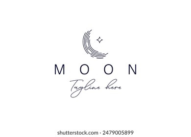 Moon logo design isolated on white background