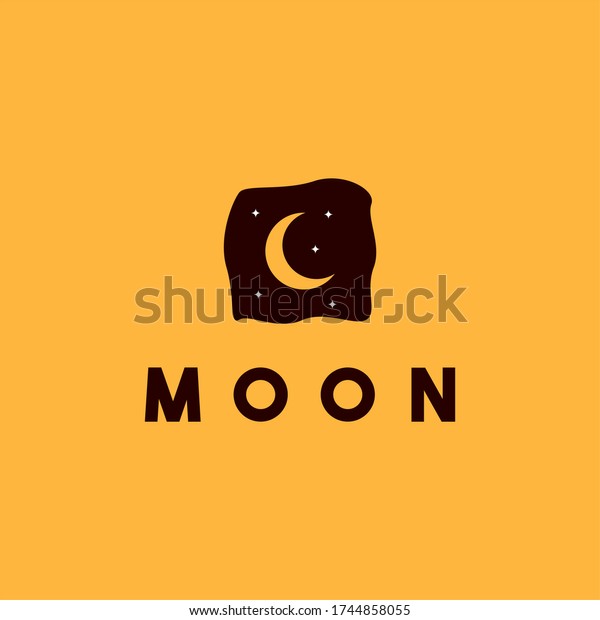 Moon logo design with\
minimalist style