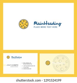 Moon  Logo design with Tagline & Front and Back Busienss Card Template. Vector Creative Design
