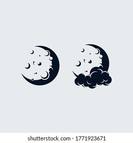 Plantilla de diseño del logotipo de la luna
