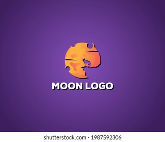 moon logo design template background