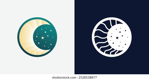 Moon logo design template. Crescent moon logo.
