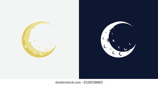 Moon logo design template. Crescent moon logo.