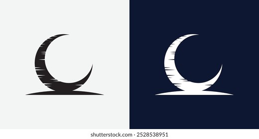 Moon logo design template. Crescent moon logo.