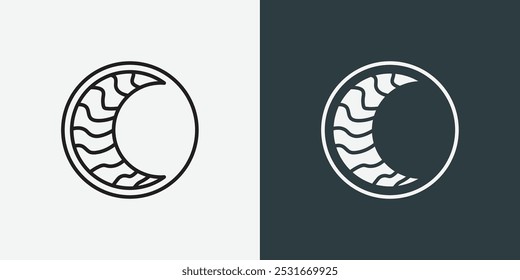 Modelo de design do logotipo da Lua. Logotipo da lua crescente.