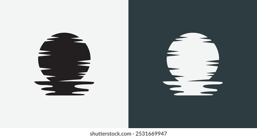 Moon logo design template. Crescent moon logo.