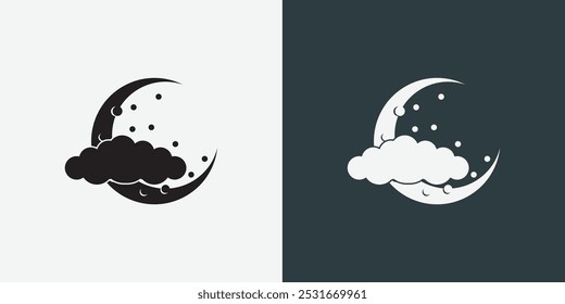 Moon logo design template. Crescent moon logo.