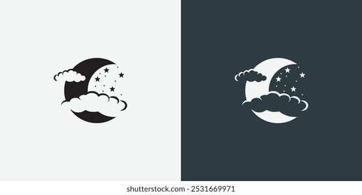 Plantilla de diseño de logotipo de luna. Logo de la luna creciente.