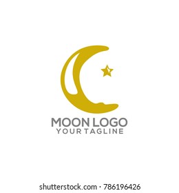 Moon Logo Design Vector