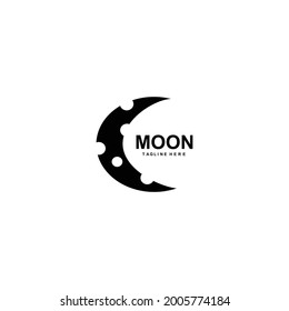 moon logo design vector illustration, moon abstract logo vector