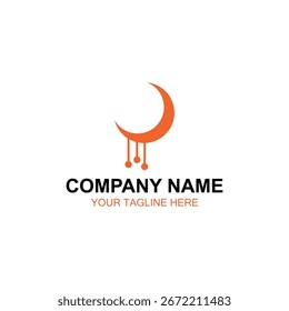 Diseño del logotipo de la luna, logotipo del Vector, diseño del logotipo de la ilustración